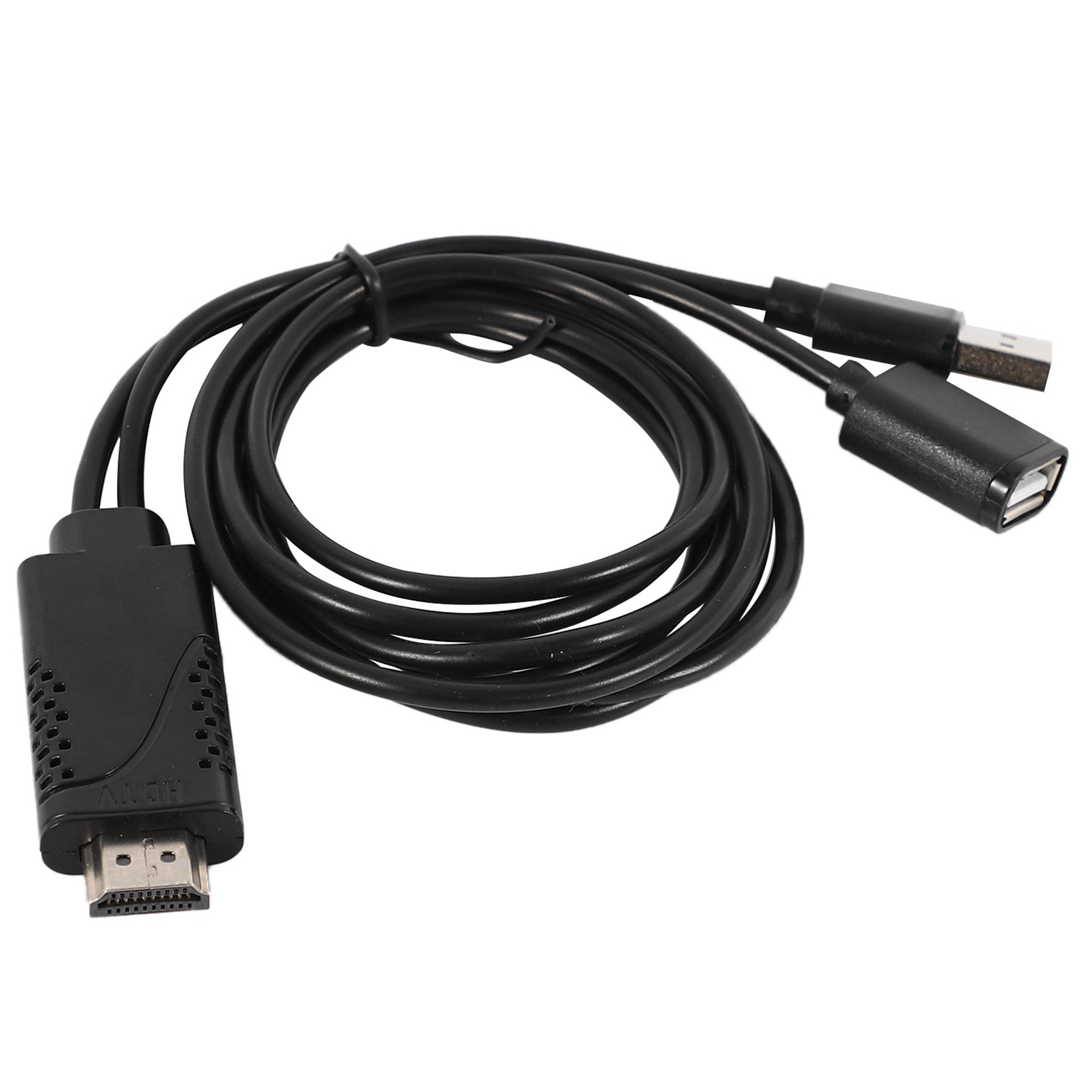2X USB Female to HDMI Male HDTV Adapter Cable for iPhone 7/7Plus/6S 6 Plus. 