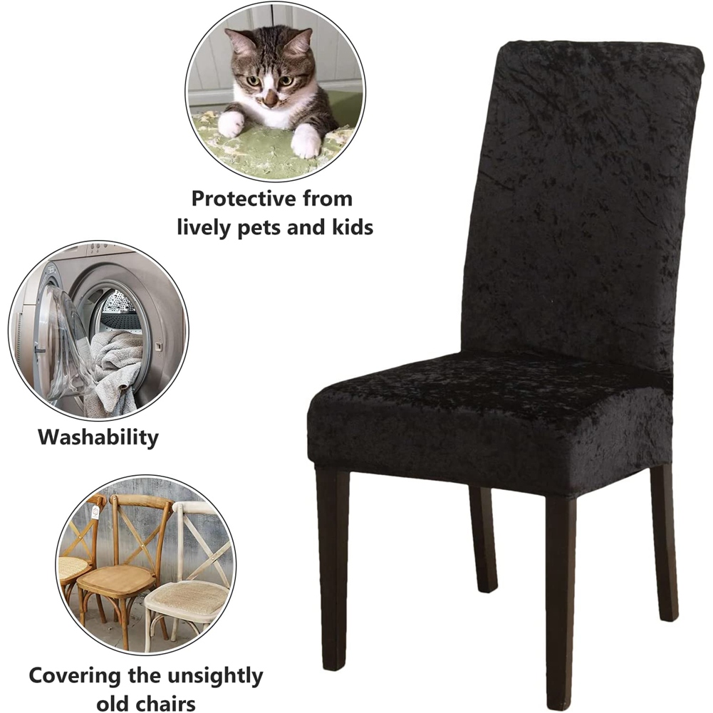 Chair Covers, Set of 4 Thick Velvet Chair Cover Dining Chair Daraz.lk
