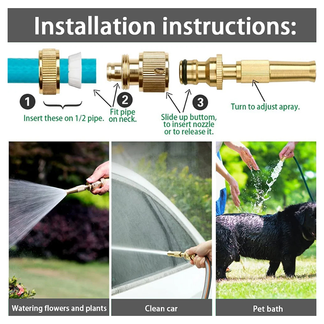 Portable High Pressure Water Gun Car Wash Water Gun Brass Nozzle Car Washing Foam Sprayer Gun Water Tap Spray Gun Water Jet Sprinklers Spray Nozzle Adjustable High Pressure Sprinkler Connector Hose Sprinkler Garden Watering  Automatic Rotating. 