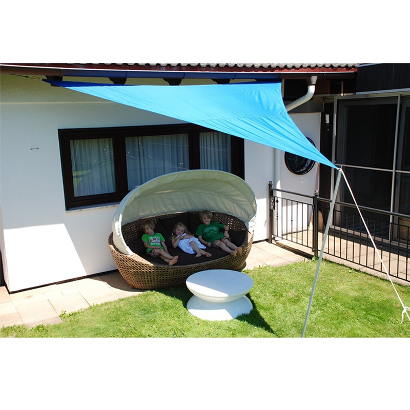 3X3X3M Waterproof Triple-cornered Sun Shelter Awning Parasol Outdoor Canopy Garden Patio Shade Sail Cloth-Light Green. 
