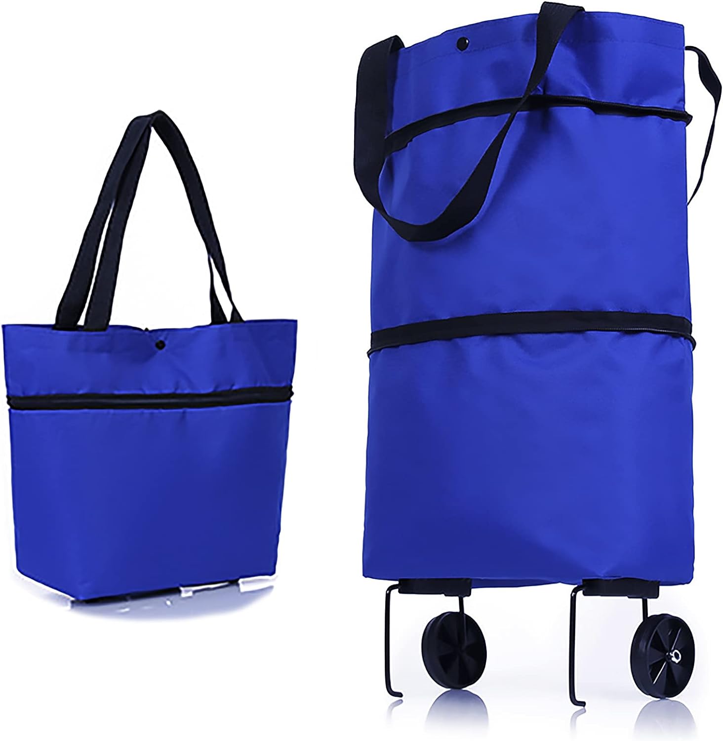 Collapsible Trolley Bags,Shopping Trolley on Wheels,2 in 1 Shopping Cart for Home Supermarket. 