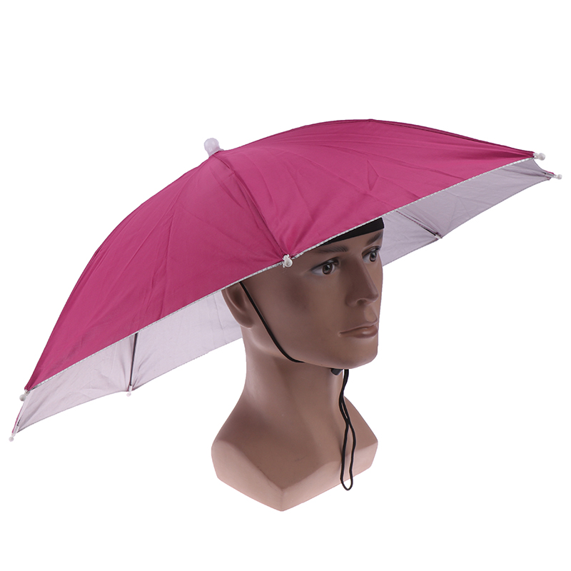 1pc Foldable Umbrella Hat Fishing Hiking Camping Beach Headwear Sun Cap Head Hat