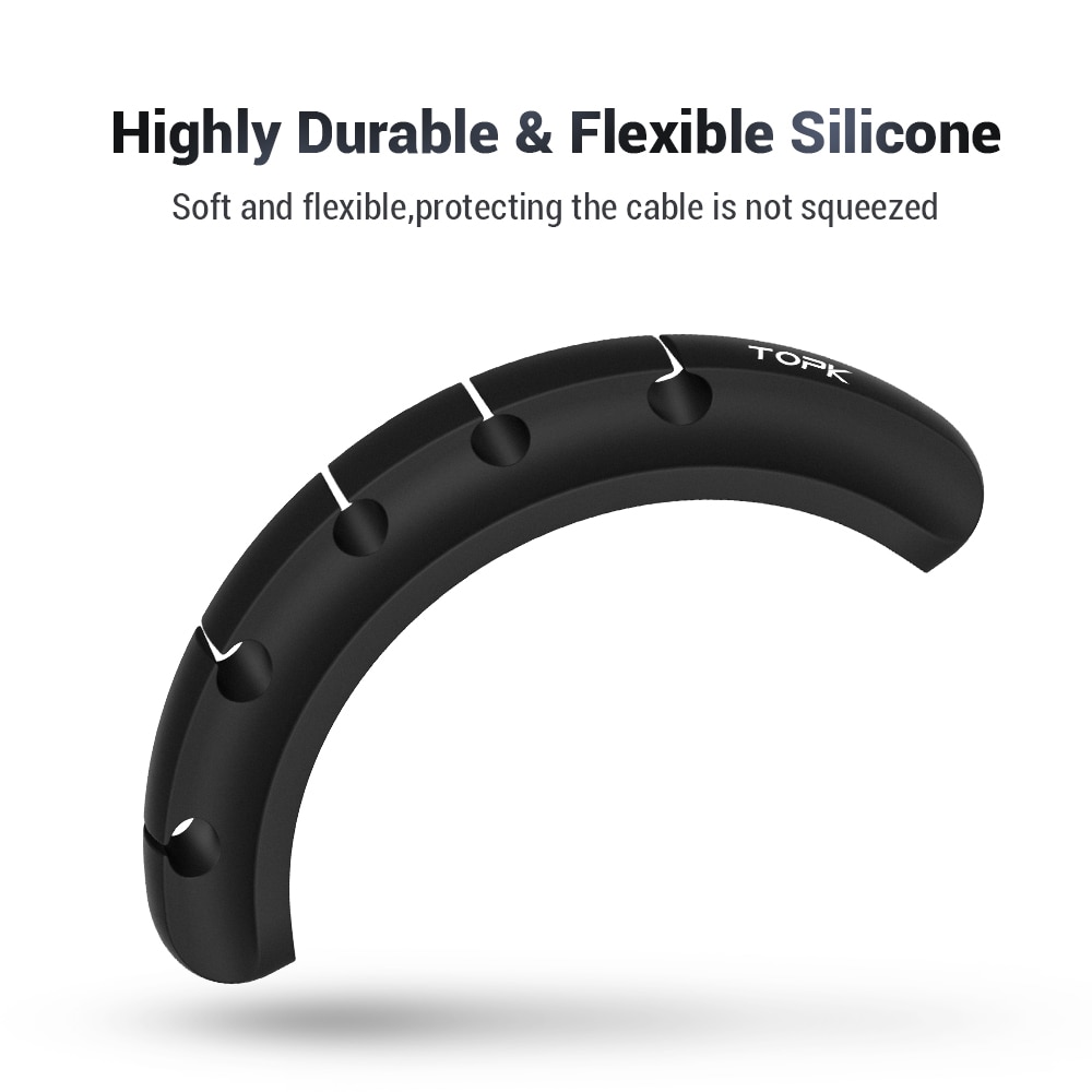 Cable Organizer Silicone USB Cable Winder Desktop Tidy Management Clips Cable Holder. 