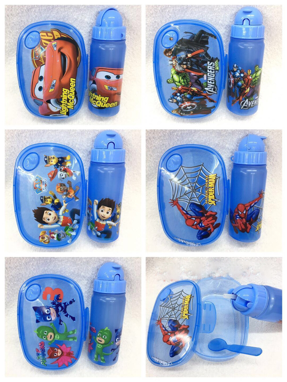 【BestGO】Spiderman Lunch Box With Spoon And Water Bottle For Kids, Lunch Box For Kids Boys Girls For School Outdoor Spiderman Lunchbox For Kids, Food Grade Material High Temperature Resistant Lunchbox Set 800ML Lunch Box 350ML Water Bottle【In Stock】. 