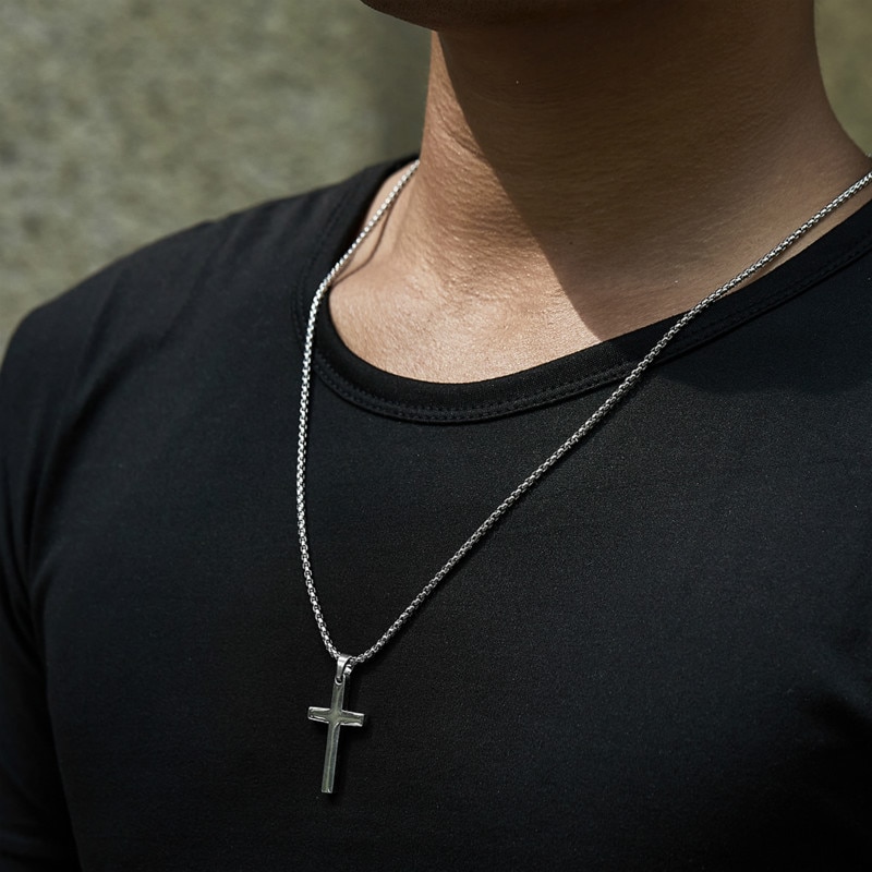 mens cross neck chain