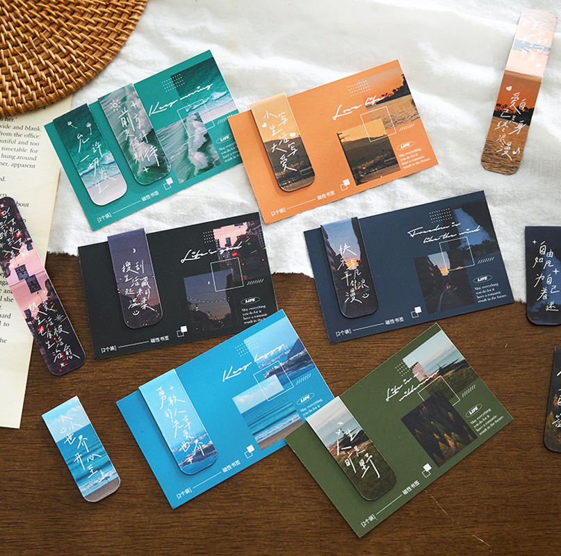Magnet Landscape Magnetic Bookmark Exquisite Workmanship 6 Colors Creative Magnetic Bookmark Creative Book Page Holder for. 