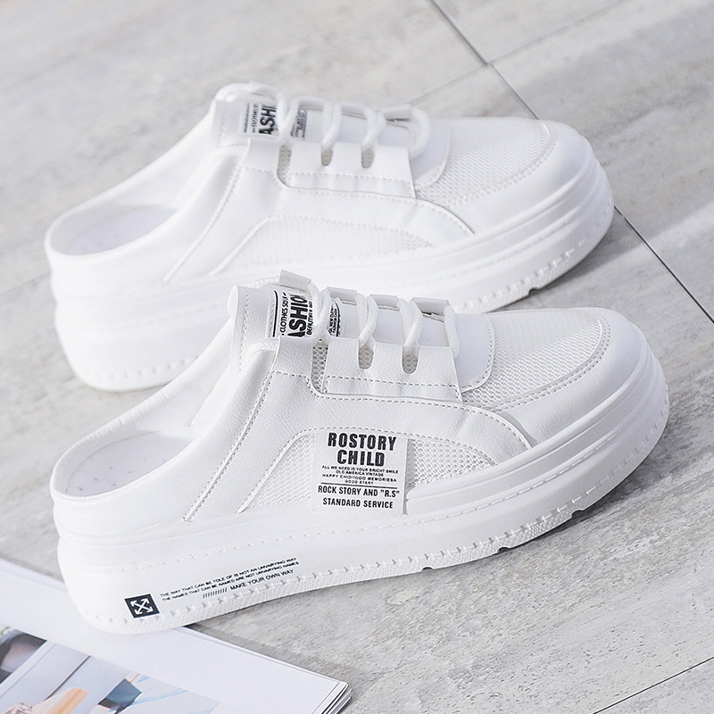 Baotou ban tuo xie Women's2023New Summer Mesh Slip-on Lofter Thick Bottom Women's Outer Wear 1963. 