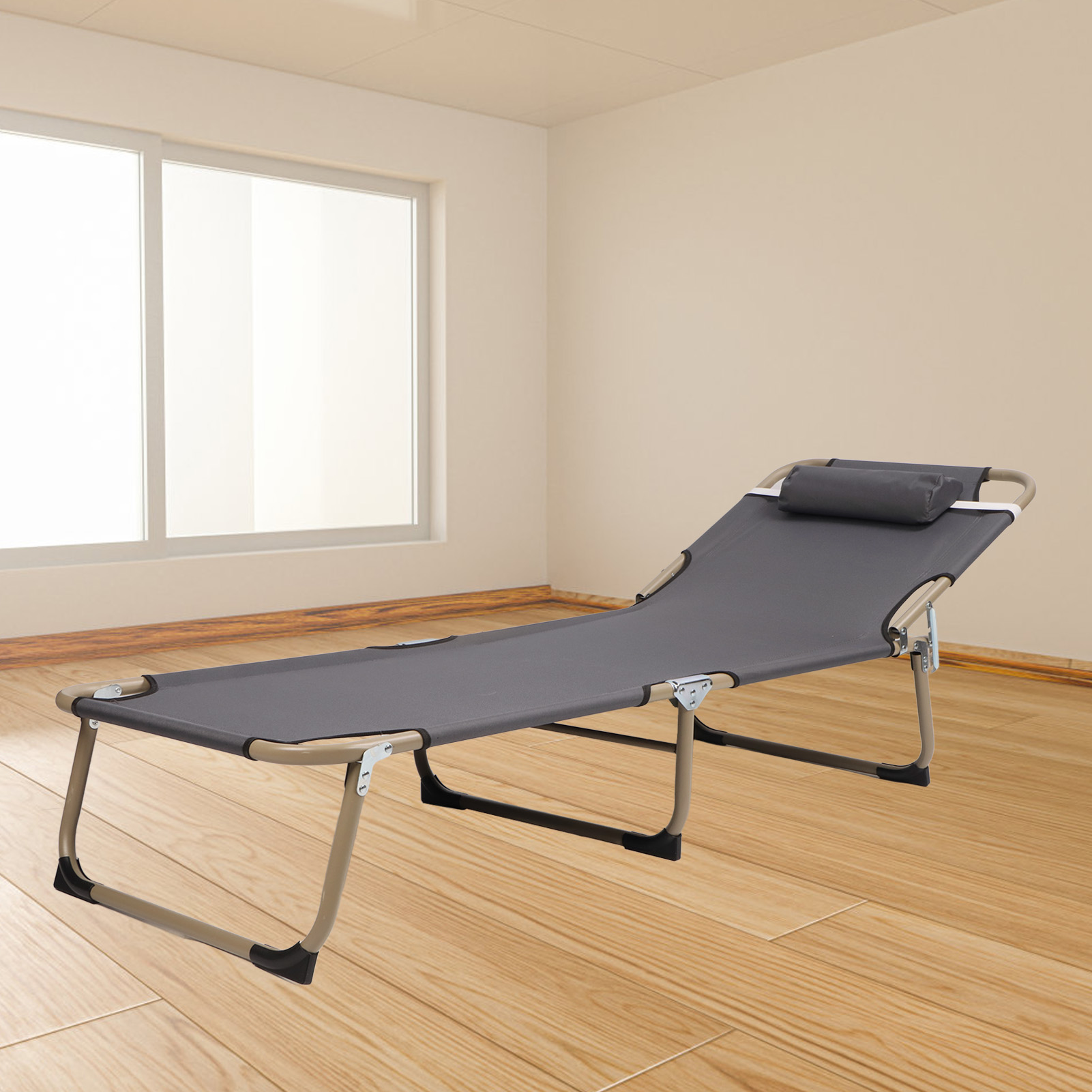 Adjustable 4 Position Portable Folding Camping Cot Quick Fold Portable Folding Camping Cot for Camping for Beach. 