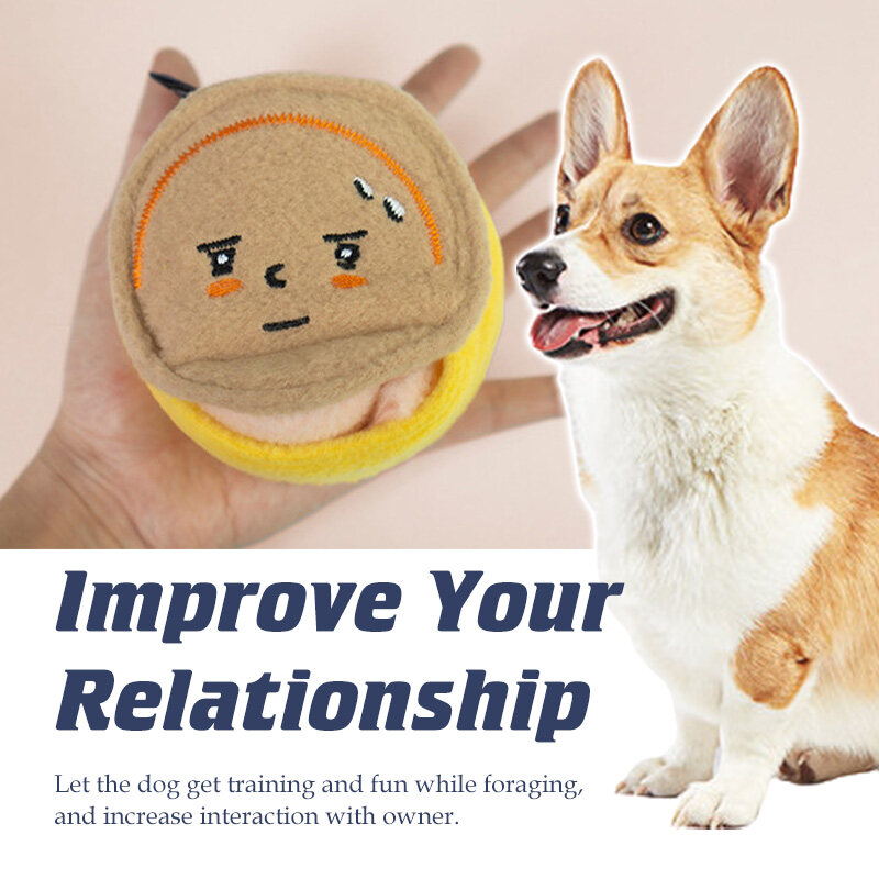 HamshMoc Plush Dog Puzzle Toys IQ Sniffing Training Dog Snuffle Feeder Soft Food Feeding Bowl Foraging Interactive Chew Squeaky Stress Relief. 