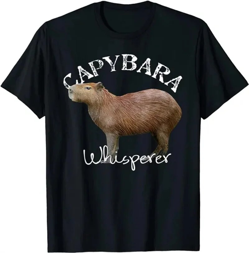 Cute Capybara Graphic T Shirt for Men 3D Printed Polyester T-shirt Kawaii Kids Boys Short-Sleeved Tops Anime Cartoon Tee Shirts. 
