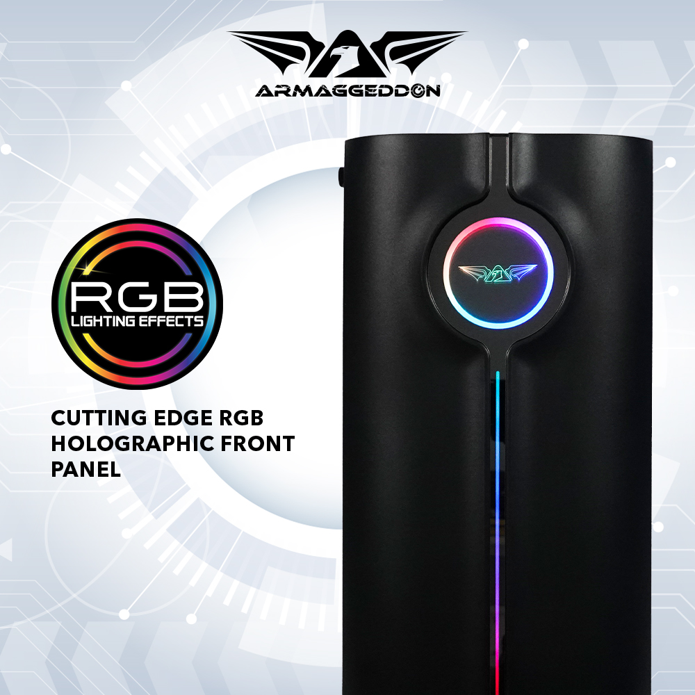 ARMAGGEDDON TRON HOLO 3 MATX PC CASE (BLACK). 