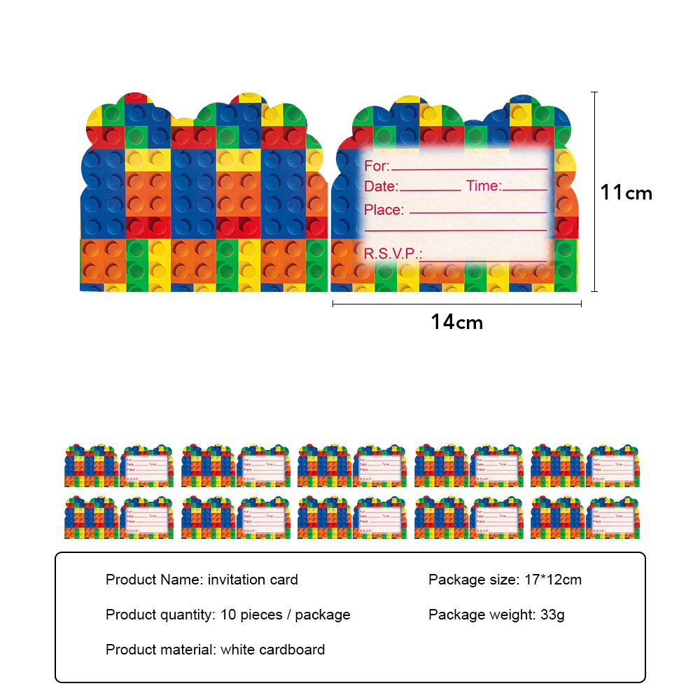 Building block theme LEGO birthday party decoration paper tray cup napkin tablecloth disposable tableware party supplies. 