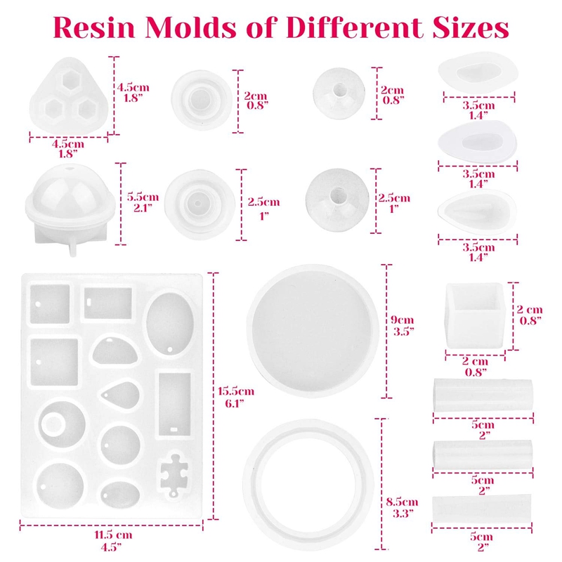 Resin Molds 149 Pieces Silicone Resin Casting Molds and Tools Kit
