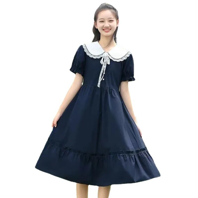 New Fashion 2023 Summer Girls Dress Kids School Students High School Casual Dresses Princess Children Clothes Teenage Clothes 5 6 8 10 12 14 Years. 