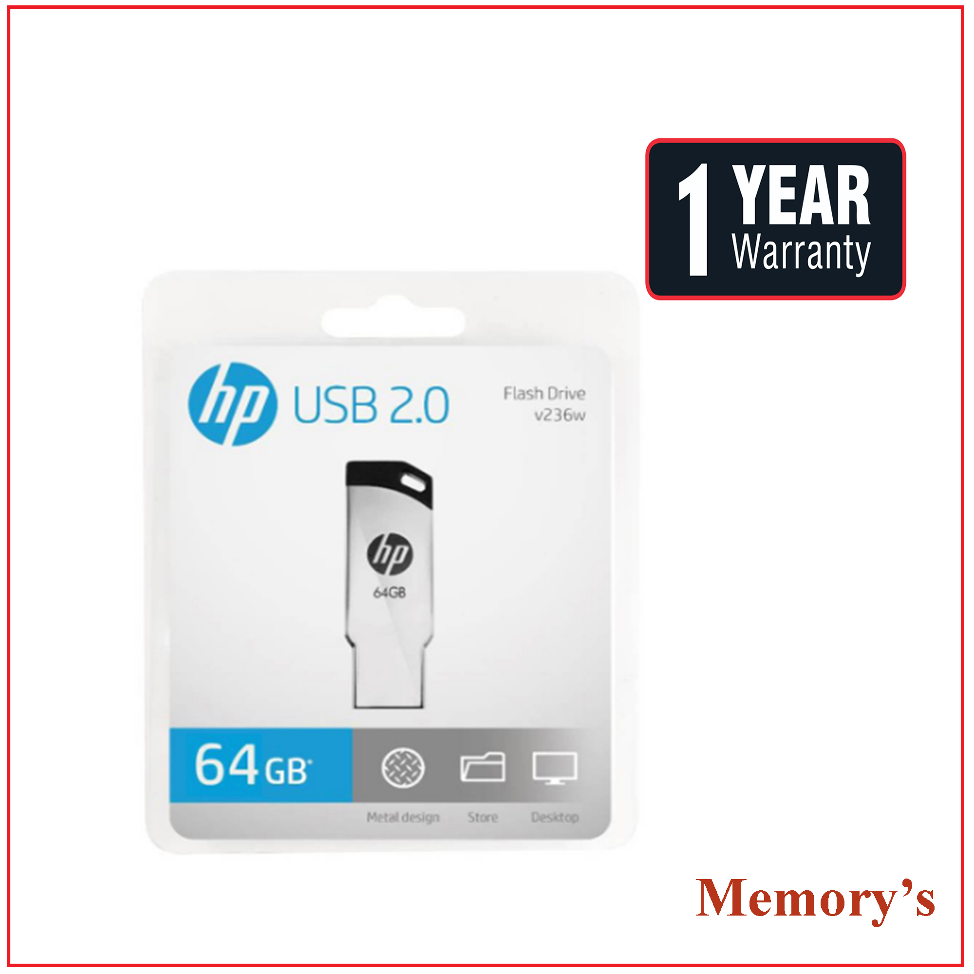 Hp 64GB v236w USB Pen Flash Drive. 