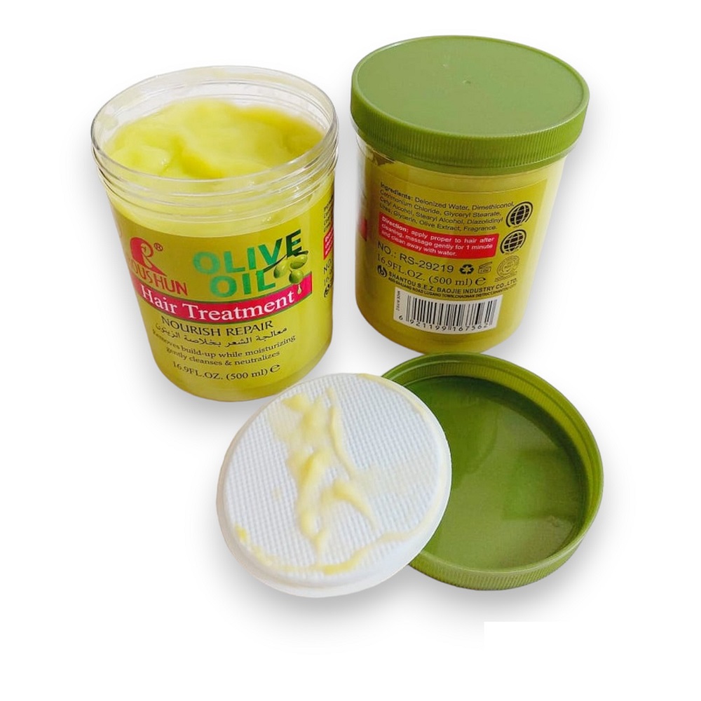 Roushun Olive Oil Hair Treatment 500ml Nourish Repair Hair Care Oil Conditioner Mask lotion​ Damaged Hair Strengthen Hair Roots. 