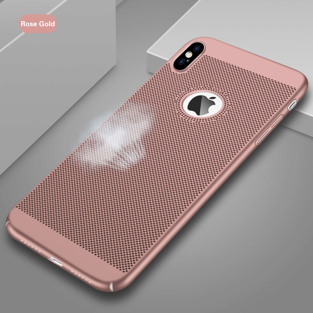 For IPhone X Case Ultra Slim Breathe Phone Case For IPhone XS Hollow Heat Dissipation Hard PC Back Cases Cover For for iphoneX Coque Fundas