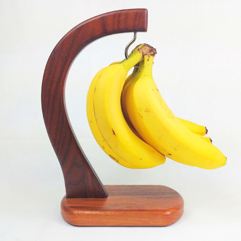 ModLumber Banana Fruit Holder 11*7*12 Inches Brown Color Modern Wooden Stand for Kitchen and Dining Table. 