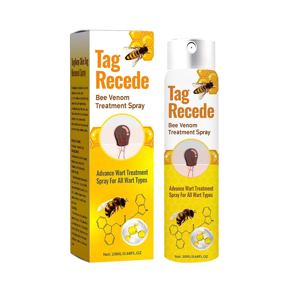 【Hot item】 20ML Mole Skin Tag Recede Bee Spray Painless Remover Dark Spot Warts Remover Freckle Tag Recede Bee for