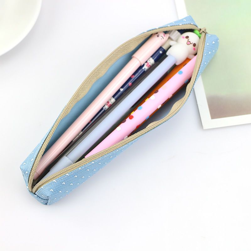 Candy Color Strip Polka Dot Pencil Case Creative Primary and Secondary School Students Gift Prizes Pencil Bag Boys and Girls Stationery Case【10Month4Day After】. 