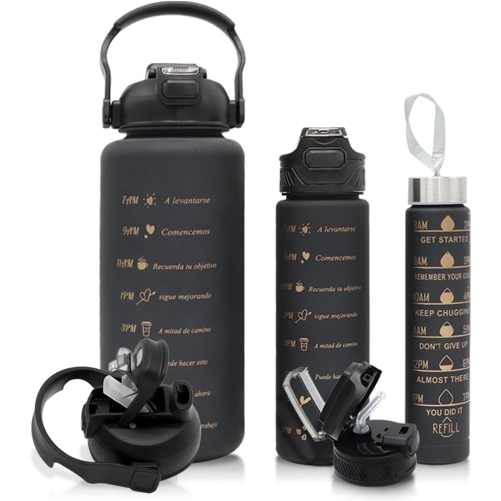 3pcs Water Bottle Colourful 2000ml 800ml 300ml 3 in 1. 