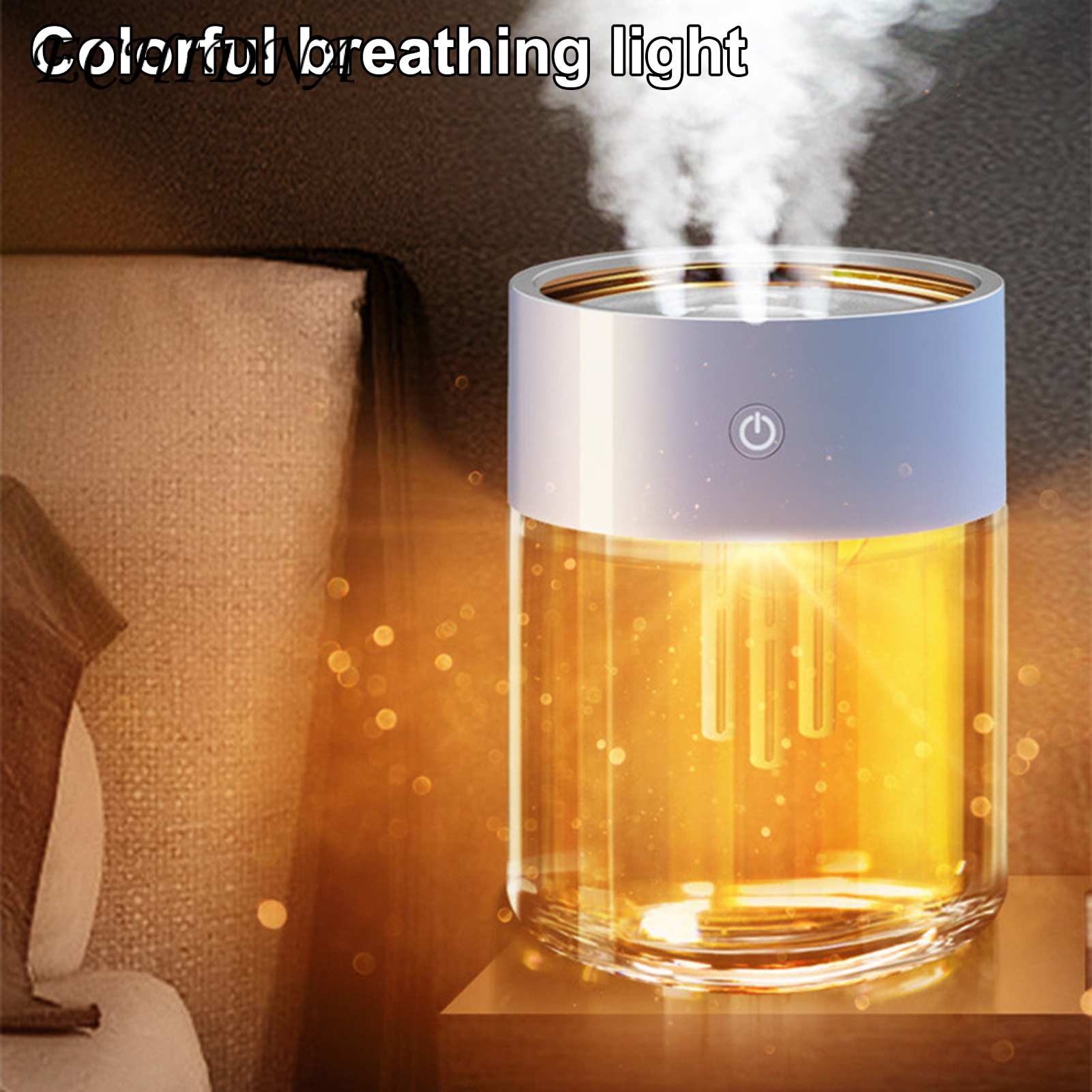 2L Cool Mist Humidifier Powerful Large Capacity White Three Holes Design Portable Humidifier for Living Room. 