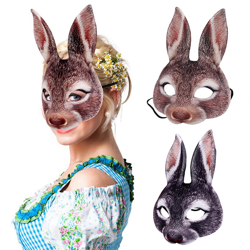 3D Animal Mask Halloween Masquerade Ball Masks Tiger Pig Half Face Mask Party Carnival Fancy Dress Costume Props. 