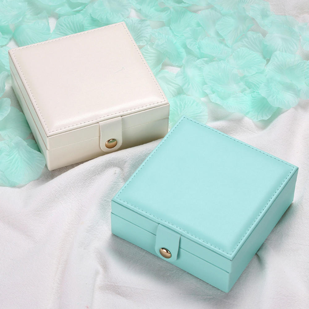 Portable Lock Fashion And Elegance Movable Partition Lock Jewellery Box Jewelry Box Single-layer PU Simple Box