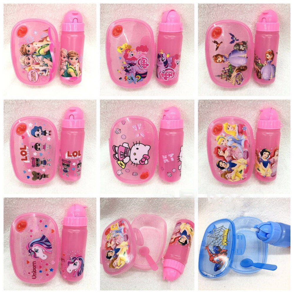 【BestGO】Spiderman Lunch Box With Spoon And Water Bottle For Kids, Lunch Box For Kids Boys Girls For School Outdoor Spiderman Lunchbox For Kids, Food Grade Material High Temperature Resistant Lunchbox Set 800ML Lunch Box 350ML Water Bottle【In Stock】. 