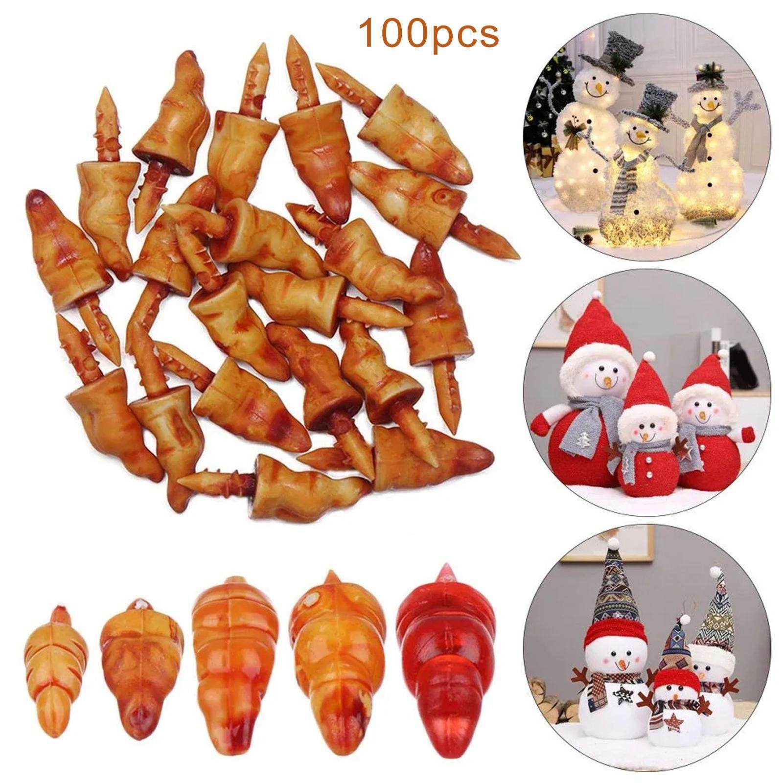 Snowman Noses Multi Sizes Cartoon Carrot Noses Handmade Toys Assorted Safety Noses for 150PCS. 