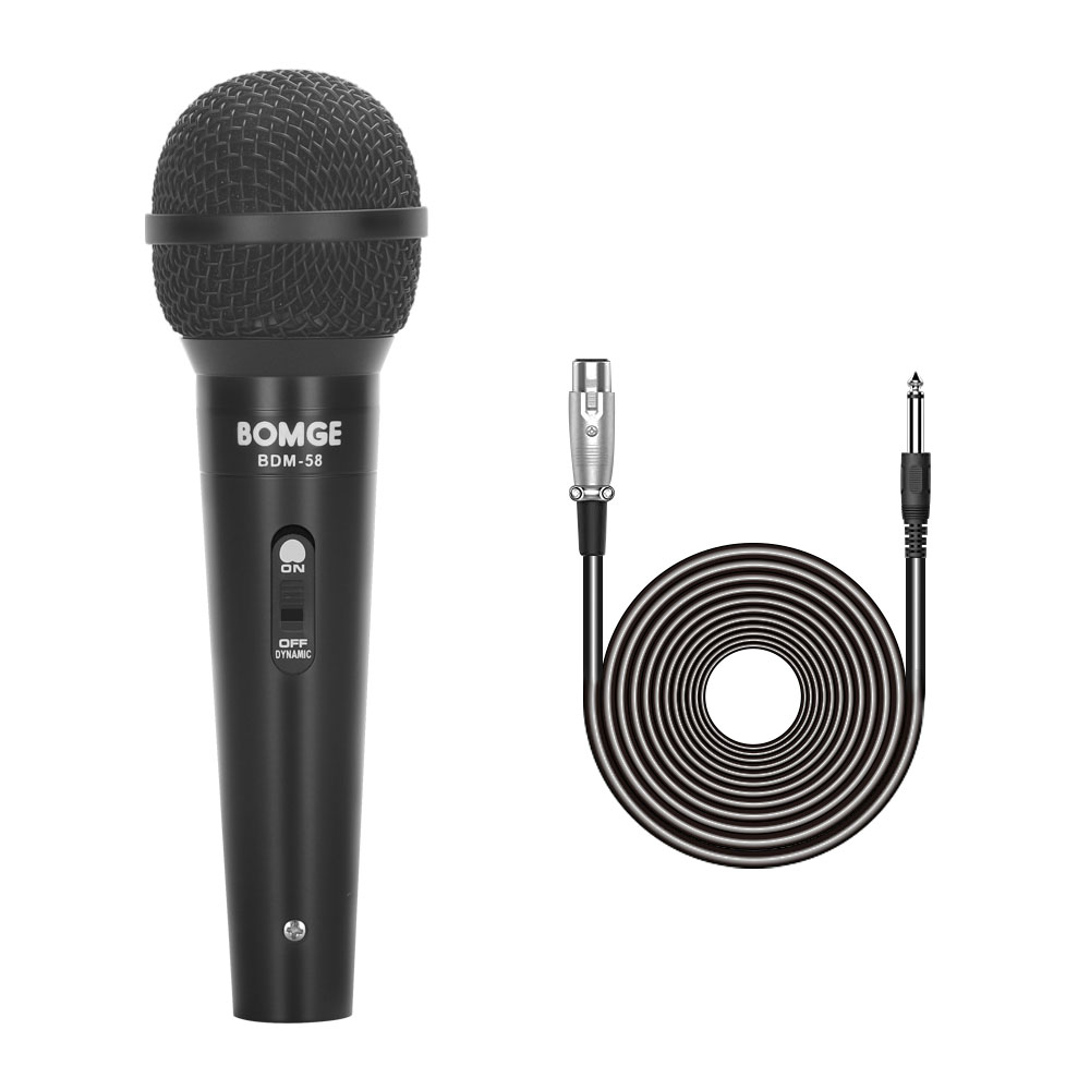 Microphone Wired Dynamic Cardioid Handheld Mic For Karaoke Singing Home Outdoor Stage Speechblack