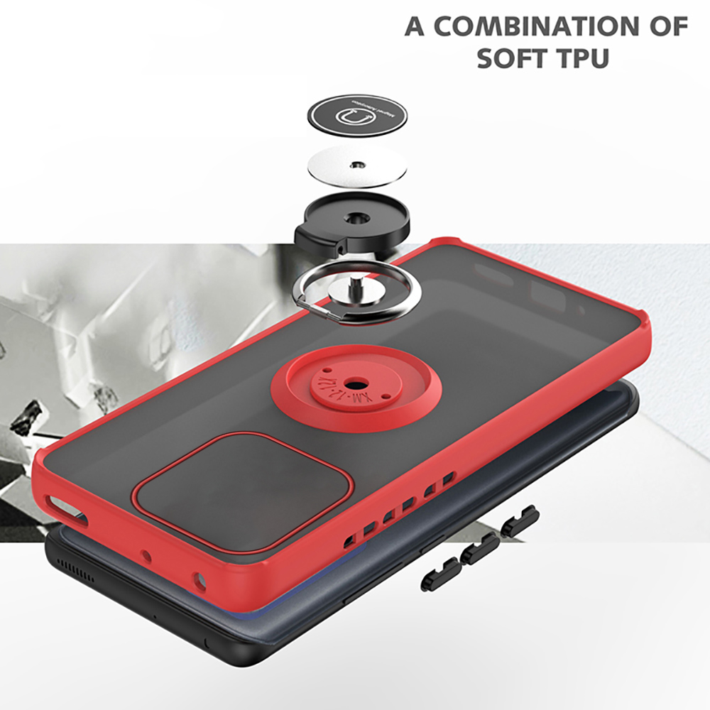 Relaxtoo For Xiaomi Redmi Note 14 5G Ring Holder Back Cover Shock Absorption Bumper Shell For Redmi Note14 Soft TPU Case. 