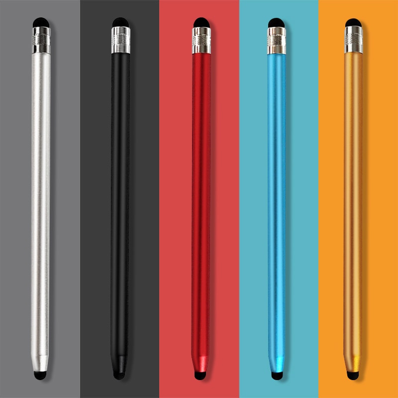 14cm Universal Pencil Double Dual Silicon Head Touch Capacitive Screen Stylus Caneta Capacitiva Pen For Ipad Tablet Smartphone
