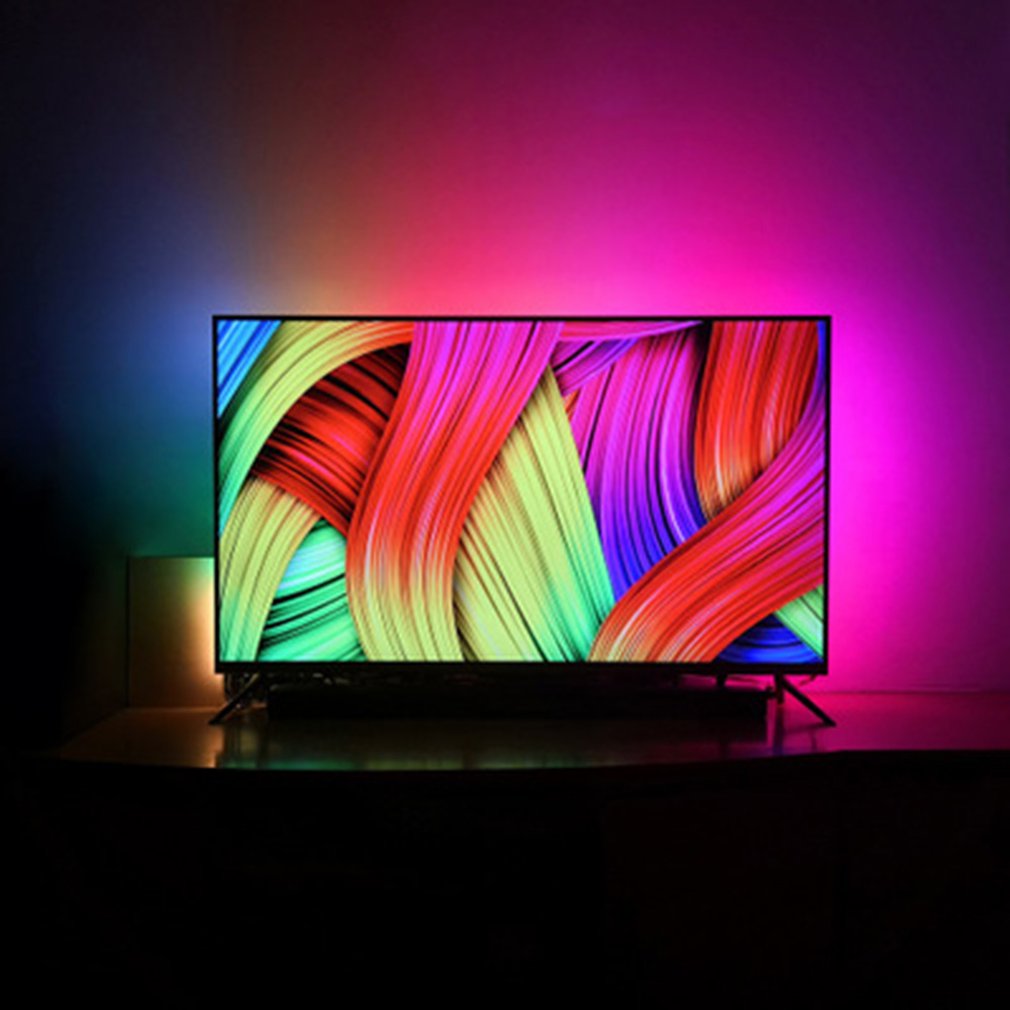 DIY Ambilight TV PC dream screen USB LED strips computer monitor LCD screen USB background LED strip. 
