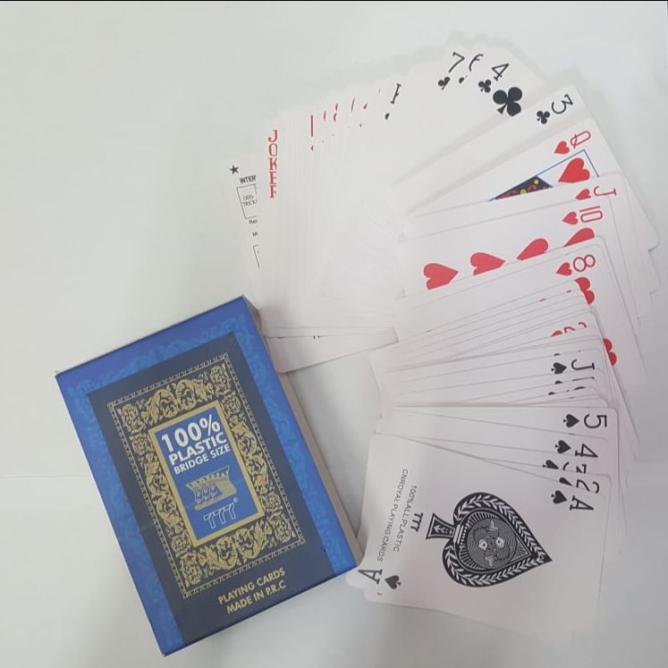 777 Poker Plastic Playing Cards with Case- 100% PVC Waterproof Casino Quality 54 Cards. 
