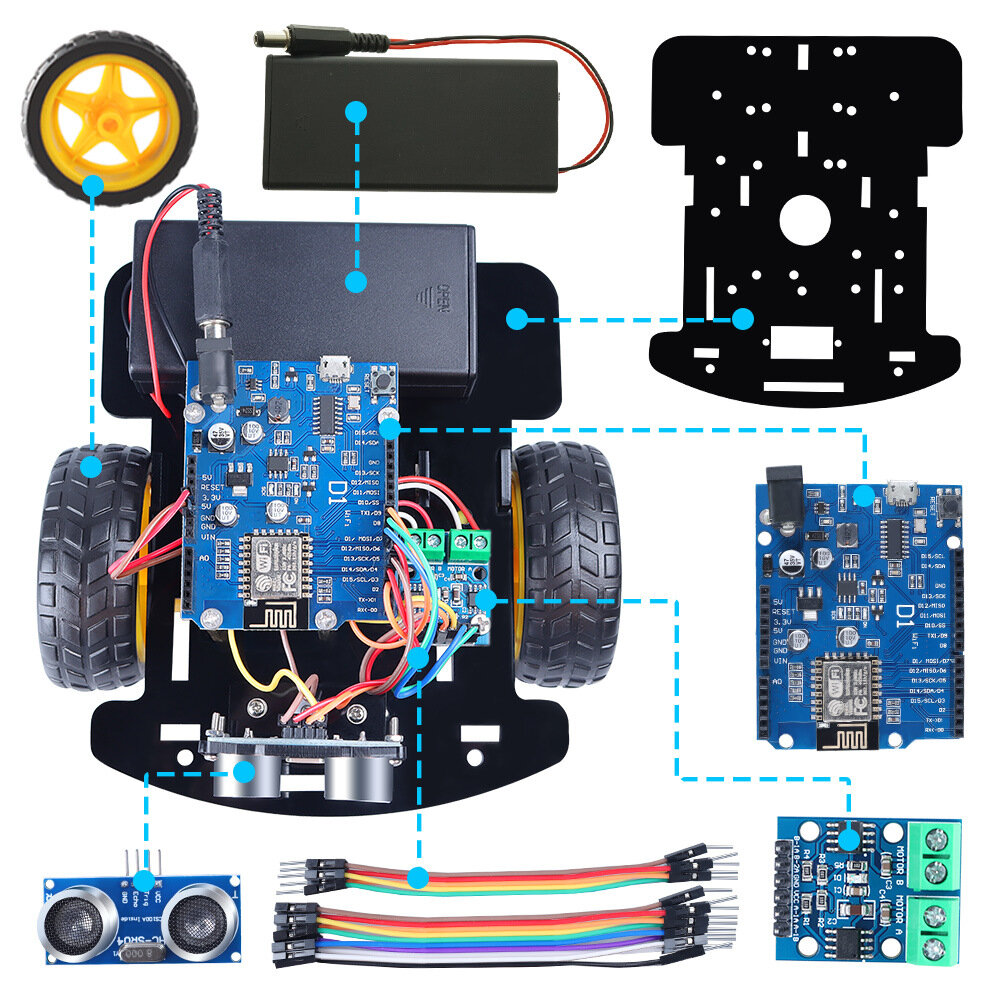 ESP82 Robot Car Kit Arduino Programming. 