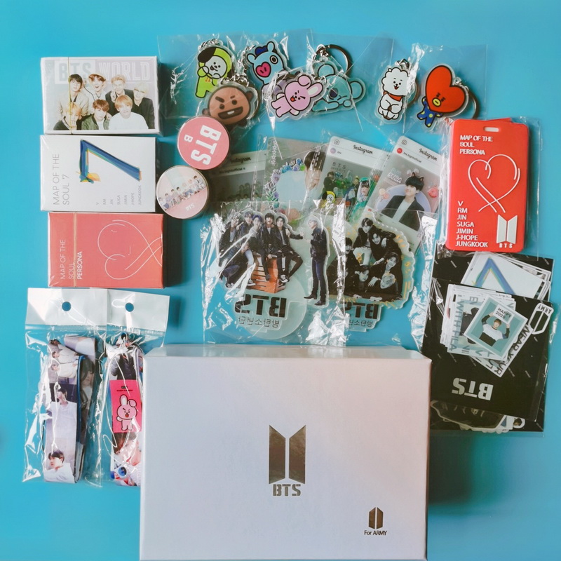 BTS BTS Postcard Gift Set Peripheral Support Gift Box Keychain Luggage Sticker Decoration. 