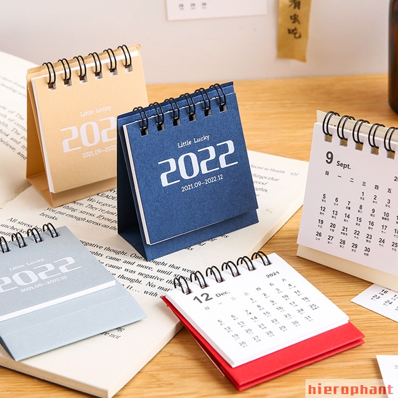Creative Mini 2022 Calendar Portable Cute Desktop Small Desk Calendar Decoration Time Schedule. 