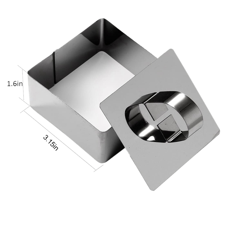 WANGCL Set Of 8 Round Cake Mold Stainless Steel Cake Mousse Mold Cake