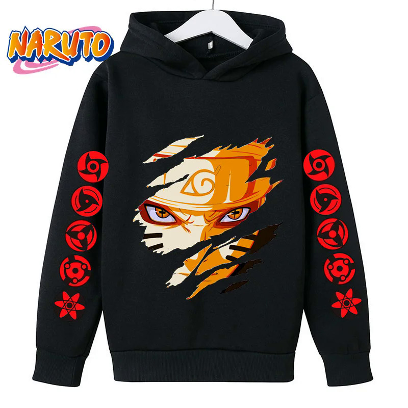 2023 New Naruto Hoodie for Kids Clothes Boys Hoodies Autumn Kids Clothes Kakashi Japanese Anime Boys Sasuke Costume
