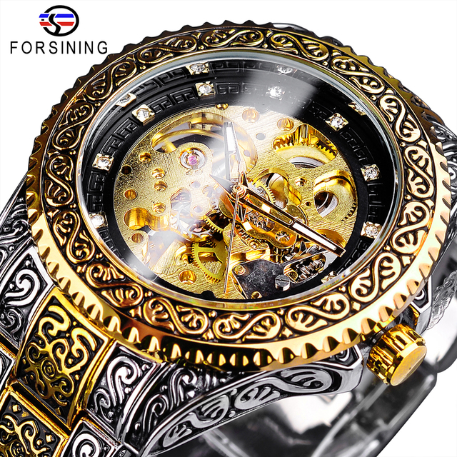 Forsining brand fashionable business waterproof stainless steel strap automatic mechanical men's watch. 