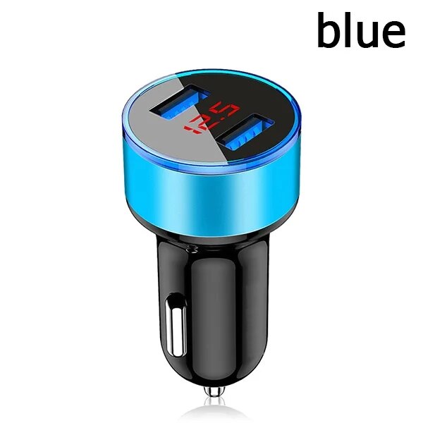 Car Chargers 2 Ports Fast Charging For Samsung Huawei iphone 7 8 Plus xiaomi 10 Universal Aluminum Dual USB Car-charger Adapter