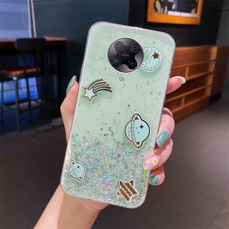 Phone case Xiaomi Poco F2 Pro Shiny Ring Case Glitter Soft Transparent Space Planet Cases For Mi Poco F2 Pro Back Cover Stars Moon Girls. 
