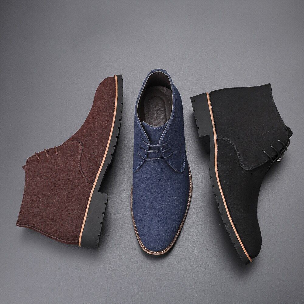 【ZIME】Shoes Man Spring New Fashion Casual Men Ankle Chelsea Boots Male Shoes Cow Suede Leather Slip On Motorcycle Man Bootgy6. 