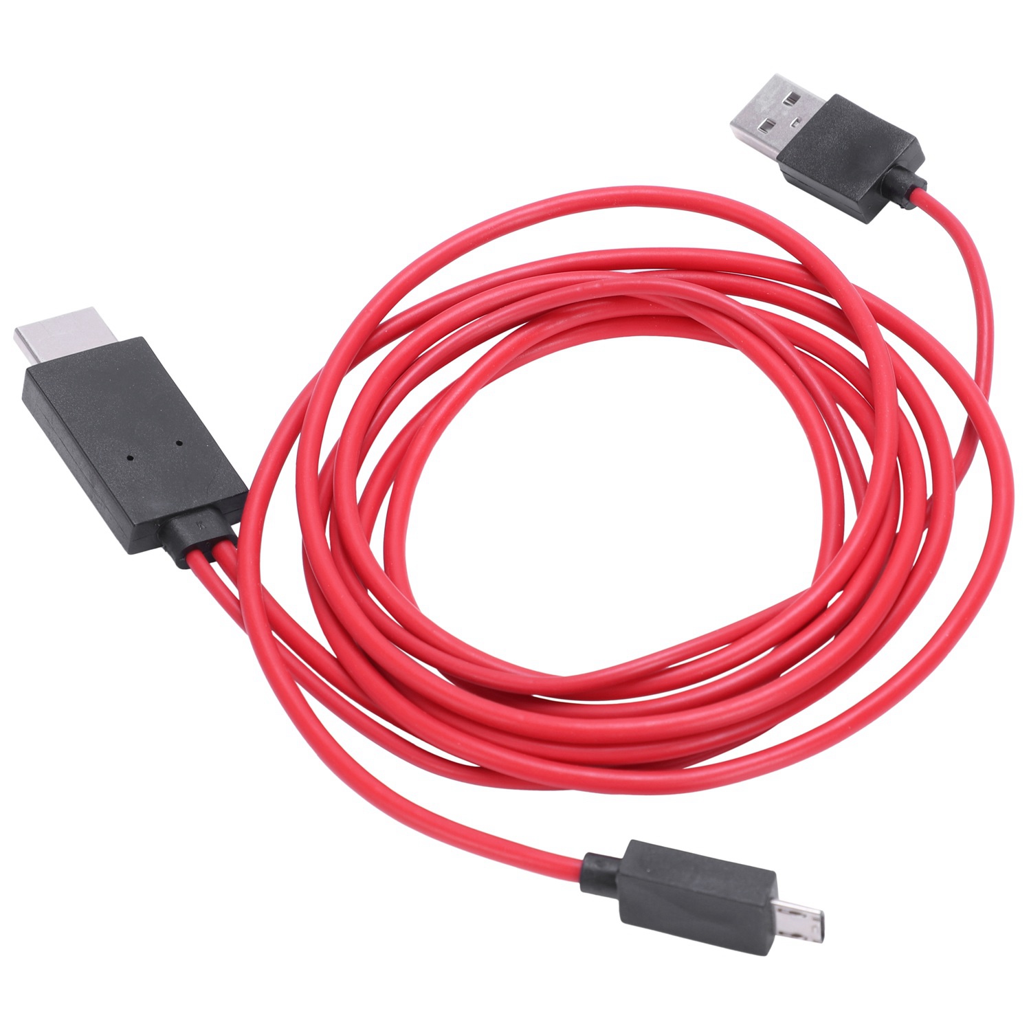 QUANBU 6.5 Feet MHL Micro-USB to HDMI Adapter Converter Cable 1080P HDTV for Android Devices Samsung Galaxy S3 S4 S5 Note 3 Note 2 Note 8 Note Pro Galaxy Tab 3 (11 Pin, Red). 