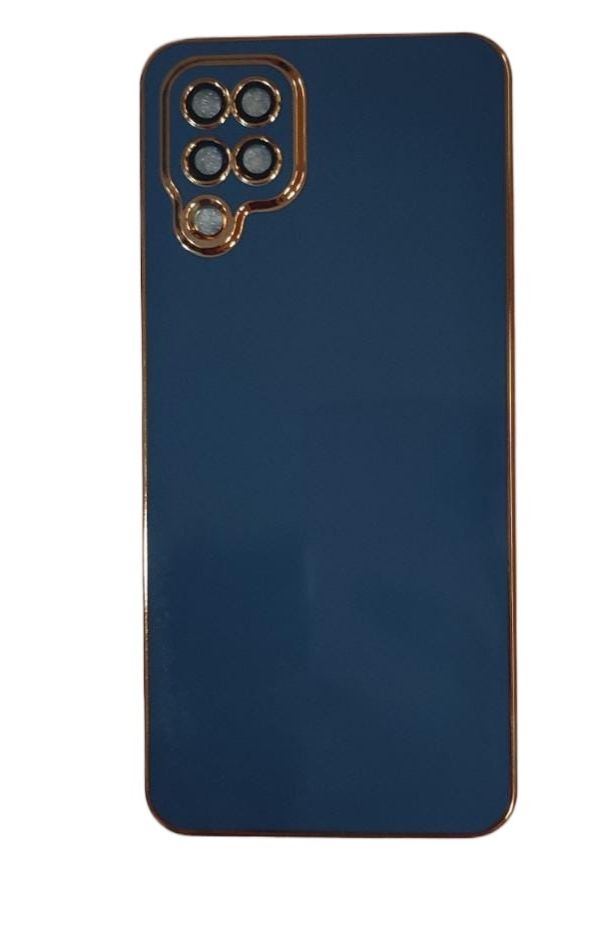 Samsung Galaxy A12 and M12 Gold Line Design High Quality Silicone Back Cover. 
