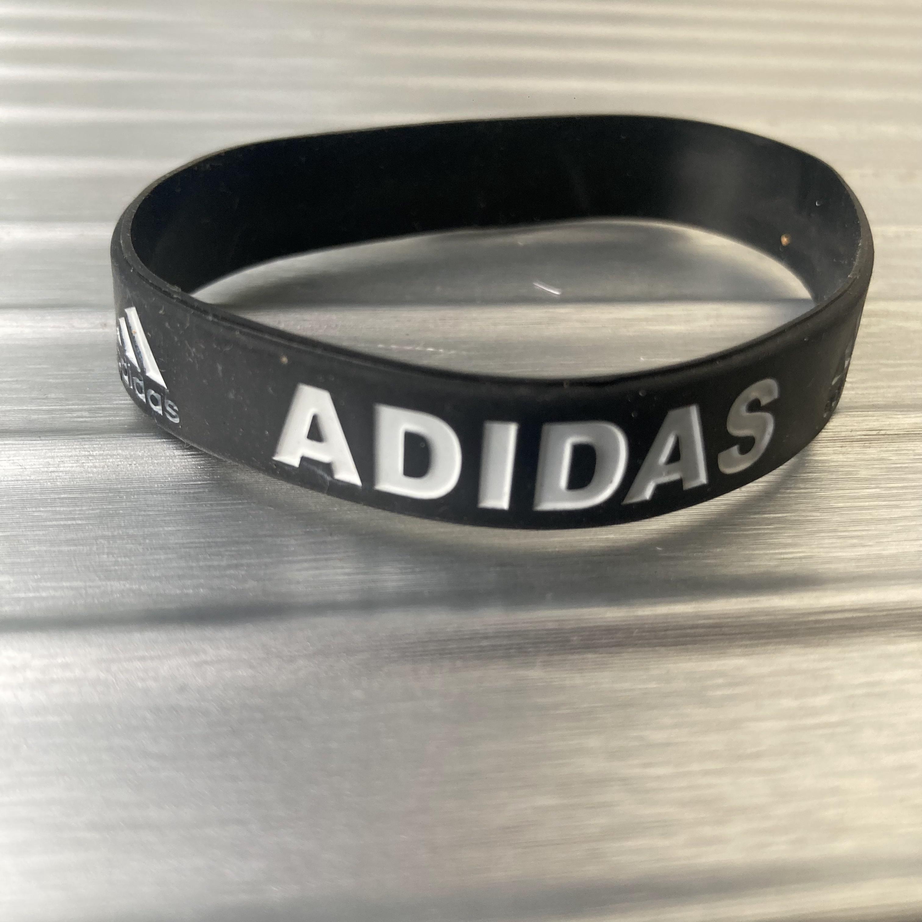 Adidas BLACK Silicone Rubber Wristband Clover Cuff Bracelet Bangles for women men Bracelet bands. 