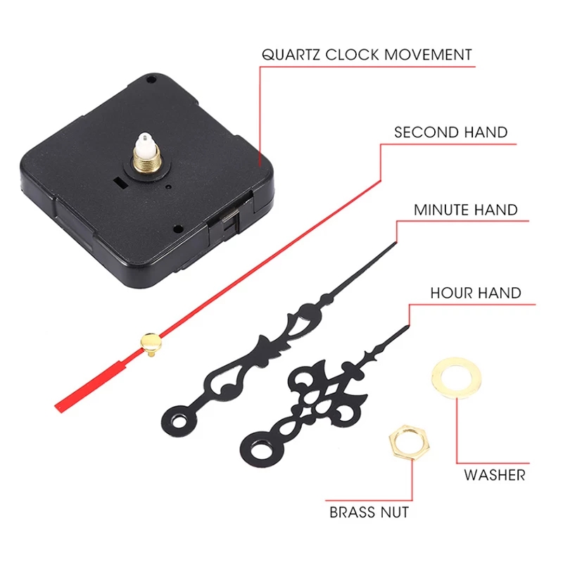 Wall Clock Quartz Movement Mechanism DIY Replacement Parts for Clock Repair and Customization. 