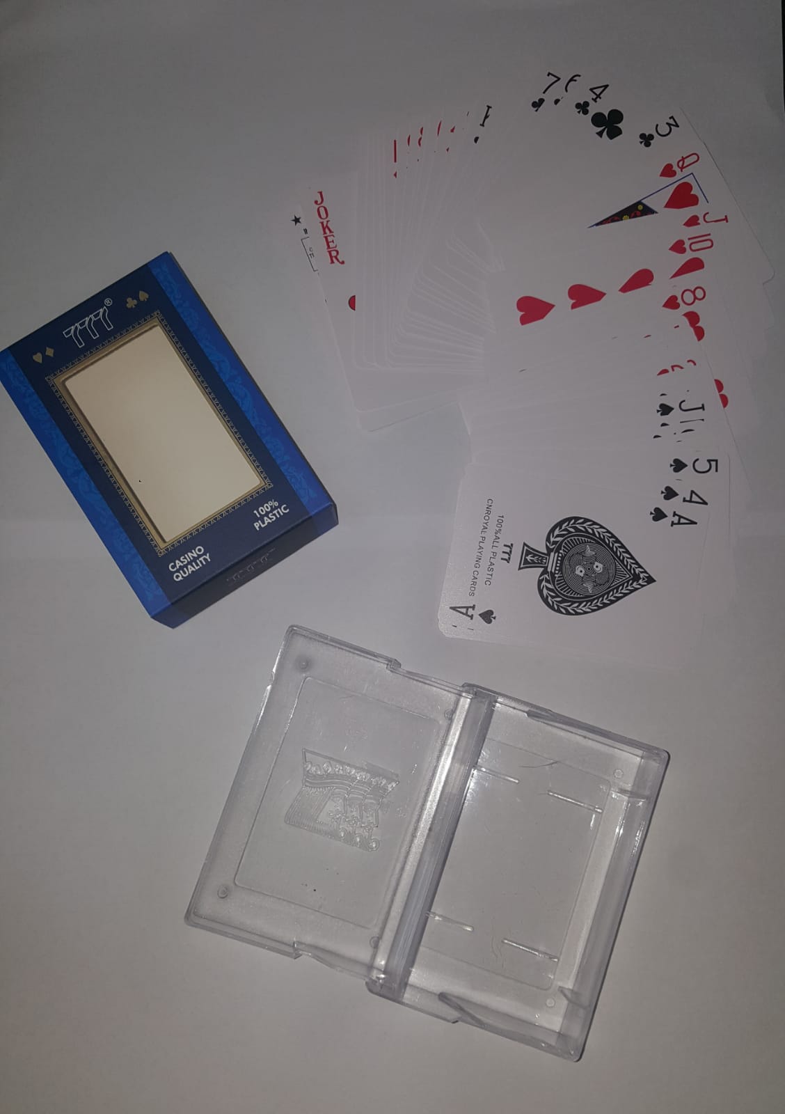 777 Poker Plastic Playing Cards with Case- 100% PVC Waterproof Casino Quality 54 Cards. 