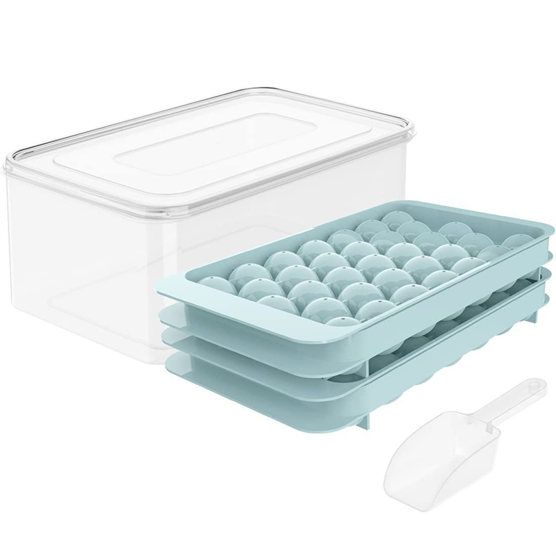 Round Ice Tray Ice Hockey Mold Circle Ice-Cube Tray Plastic for Refrigerator for Ice-Cold Cocktails, Whisky Tea and Coffee